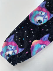 Dog & Star Print Flannel Hooded Wearable Blanket