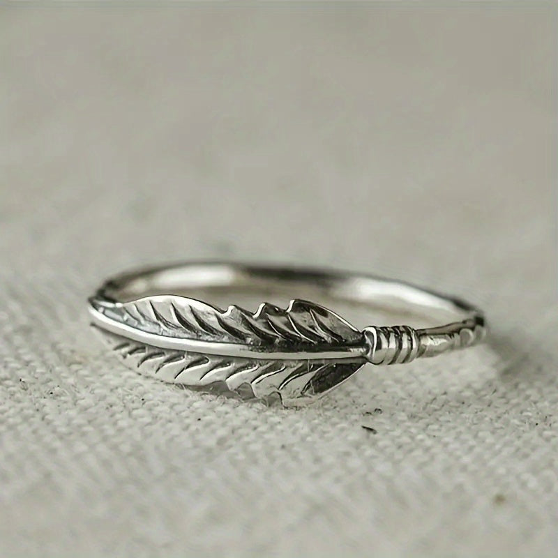 Vintage Feather Ring for Men and Women