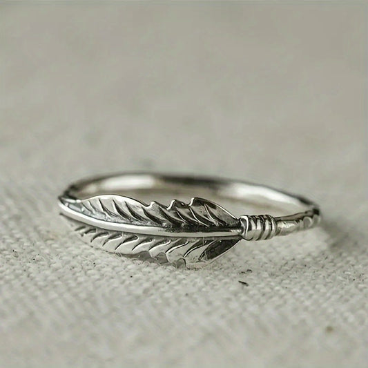 Vintage Feather Ring for Men and Women