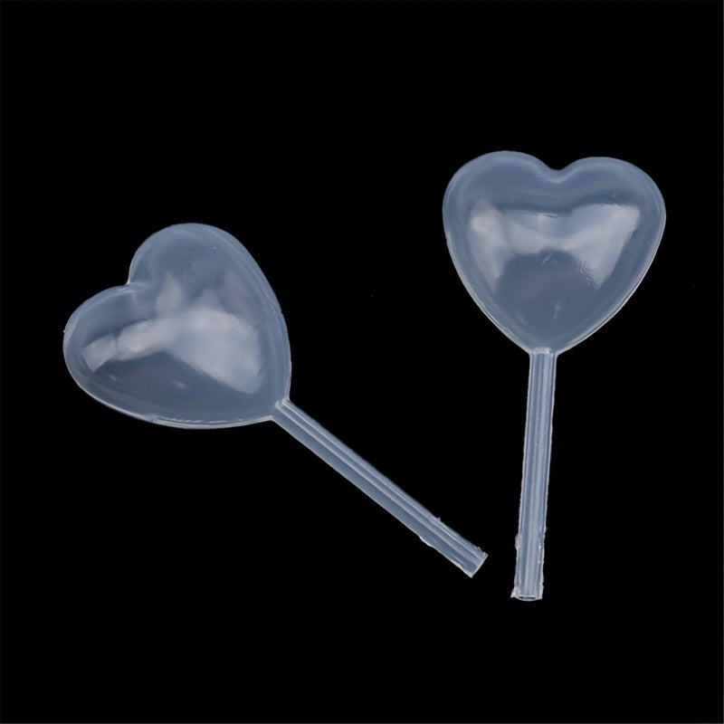 50pcs Heart Shaped Plastic Pipette Dropper for Easy Macaron & Jam Injection