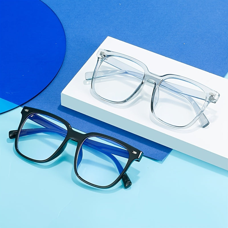 2pcs Round Light Blocking Glasses Spectacles Lens Unisex