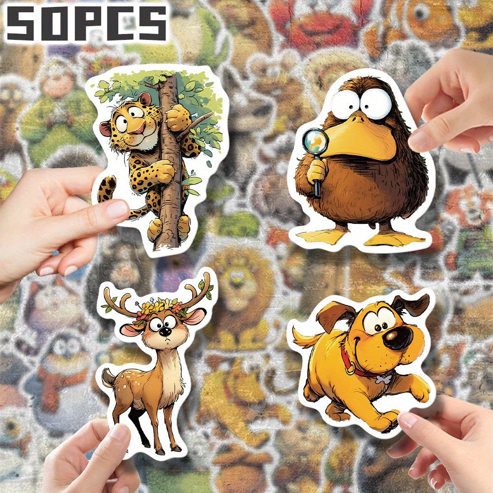 Set of 50 Adorable Character Themed Stickers for Holiday Decor & Parties
