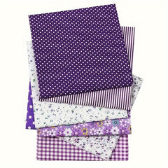 7pcs Purple Fabric Sewing Craft Cloth Sheets DIY Sewing Pattern Craft Cloth