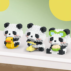 Panda Building Blocks Desk Decor Animal Theme ABS Material Gift for Kids