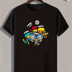 Cartoon Print Men's Graphic T shirt Casual Comfy Tees For Summer Mens Clothing