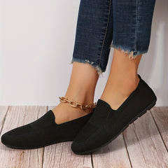 Women's Knit Mesh Slip On Flat Shoes Lightweight & Comfortable