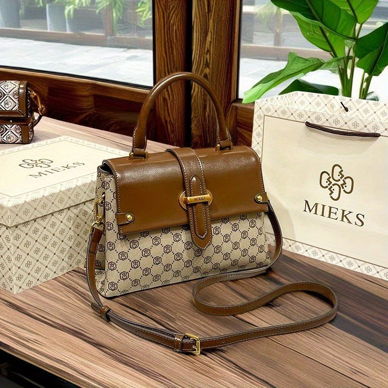 Stylish Texture Masterpiece Classic Handbag with Lock Buckle