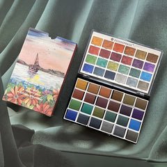 Sea Rhyme Solid Watercolor Pigment Metal Portable High Gloss