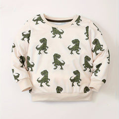 Dinosaur Pattern Sweatshirt Boys Long Sleeve Pullover Top