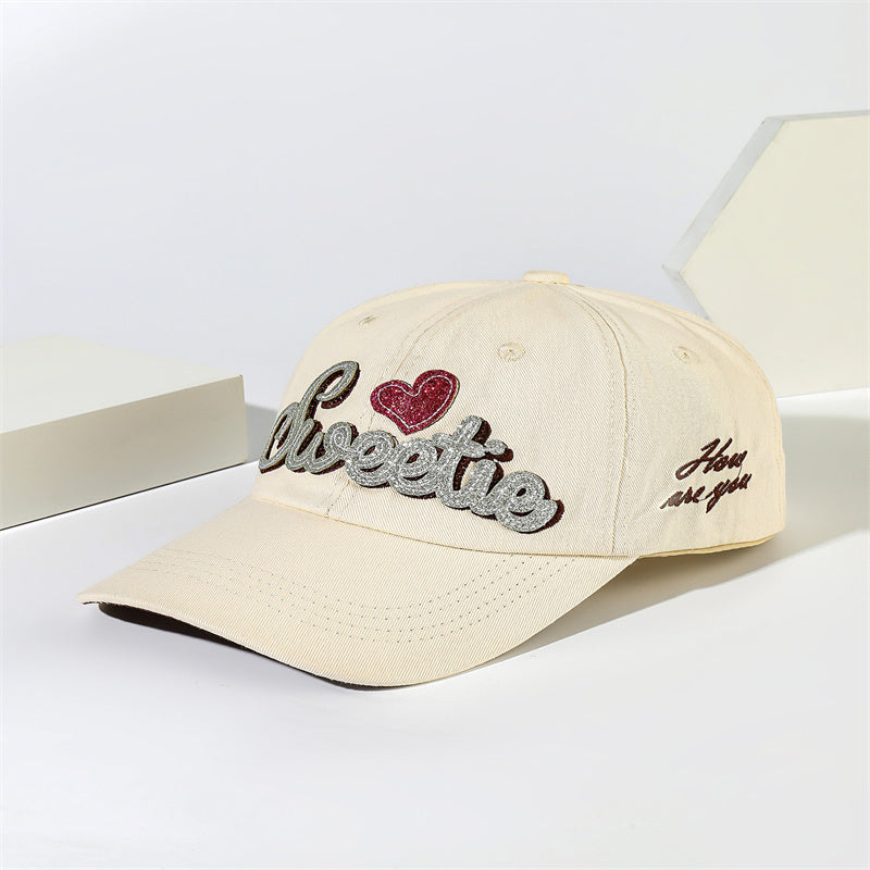 Letter Love Patch Baseball Cap Sparkling Women's Sports Hats