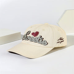 Letter Love Patch Baseball Cap Sparkling Women's Sports Hats