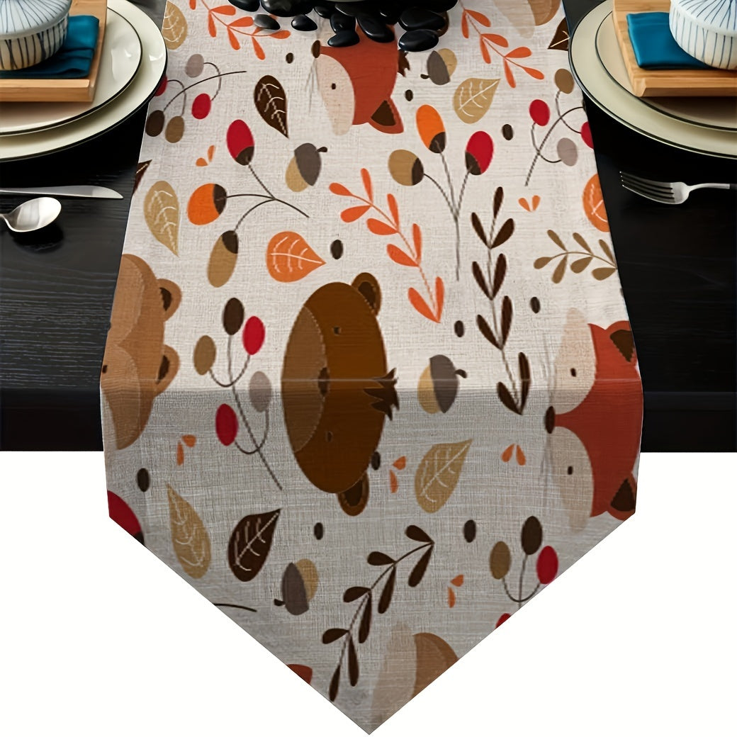 Cartoon Animals Art Print Table Runner 33x182 cm