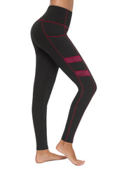 Sporty Yoga Pants Stretch Side Pocket Slimming Leggings Activewear
