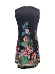 Floral Print Tank Dress Sleeveless Summer Dress