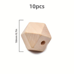 30pcs 10pcs DIY Octagonal Wood Jewelry Accessories 10 25mm Octagonal Beads