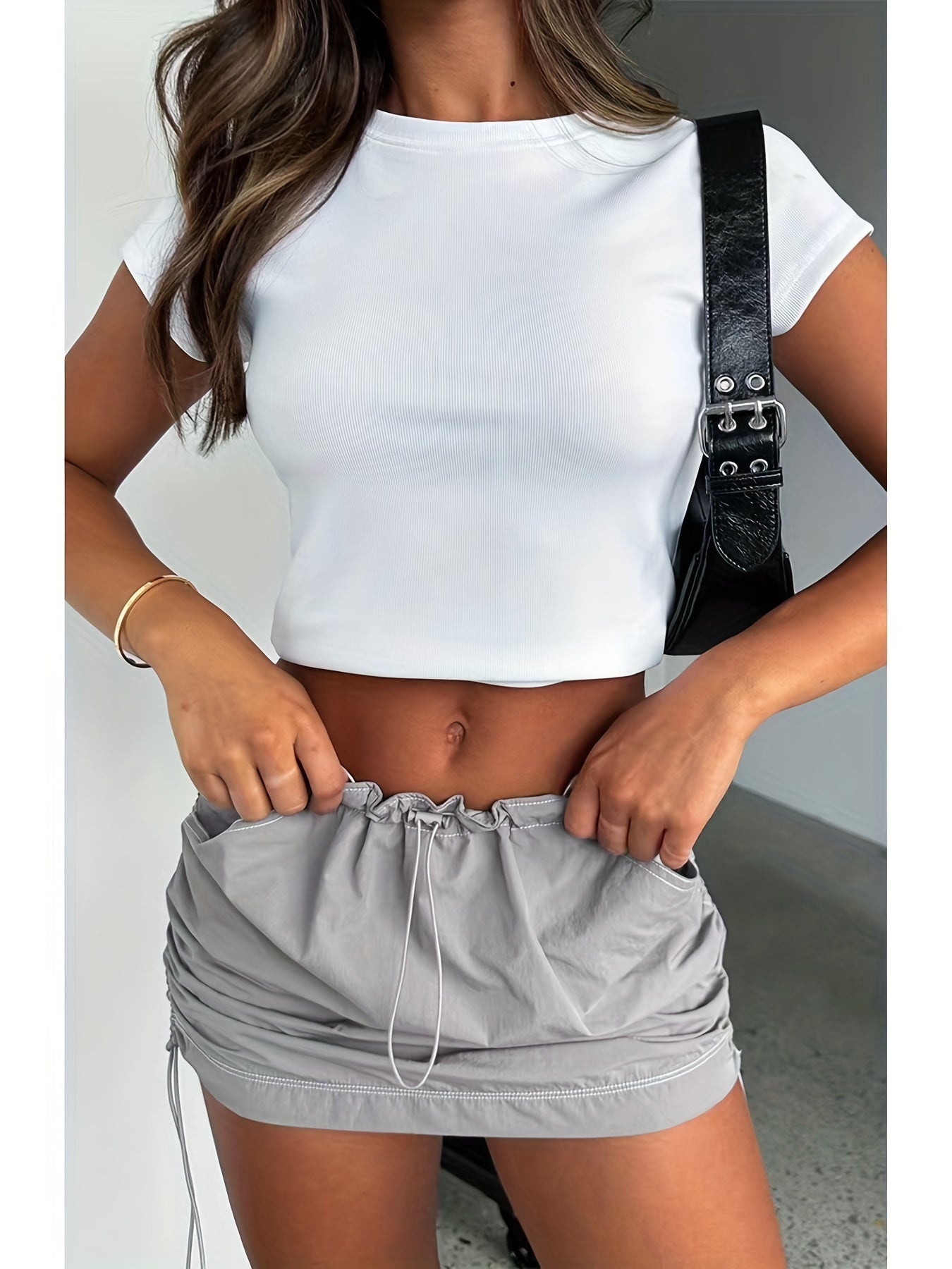 Women's Ruched Mini Skirt