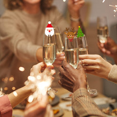 100pcs Christmas Theme Wine Glass Decoration Cards