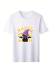 Skull Print Men's Graphic Crew Neck Quick Dry T-shirt