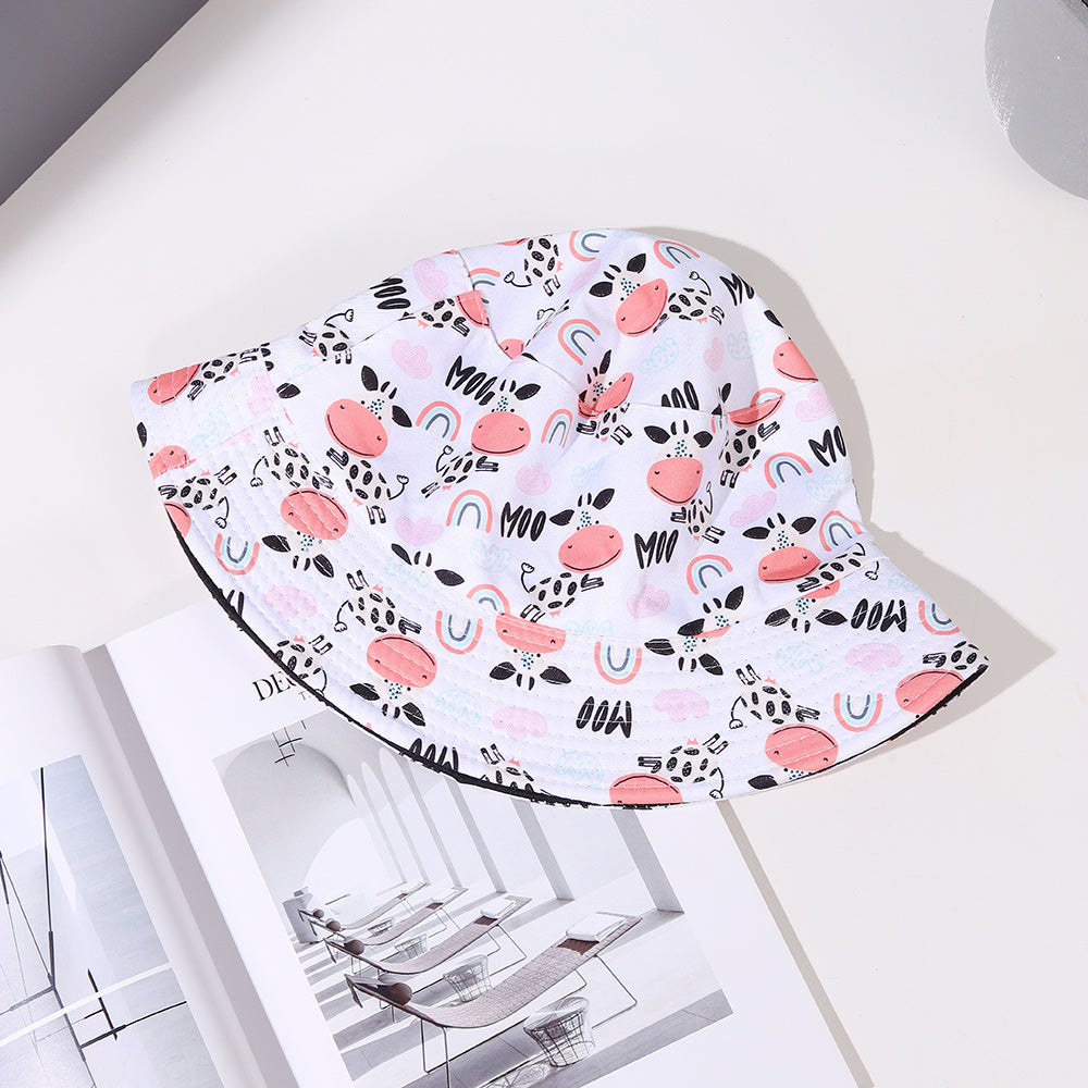 Cow Print Bucket Hat Sunscreen Fisherman Cap