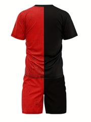 Grimace Pattern Print Men's 2 Pieces Outfits Short Sleeve T Shirt And Drawstring