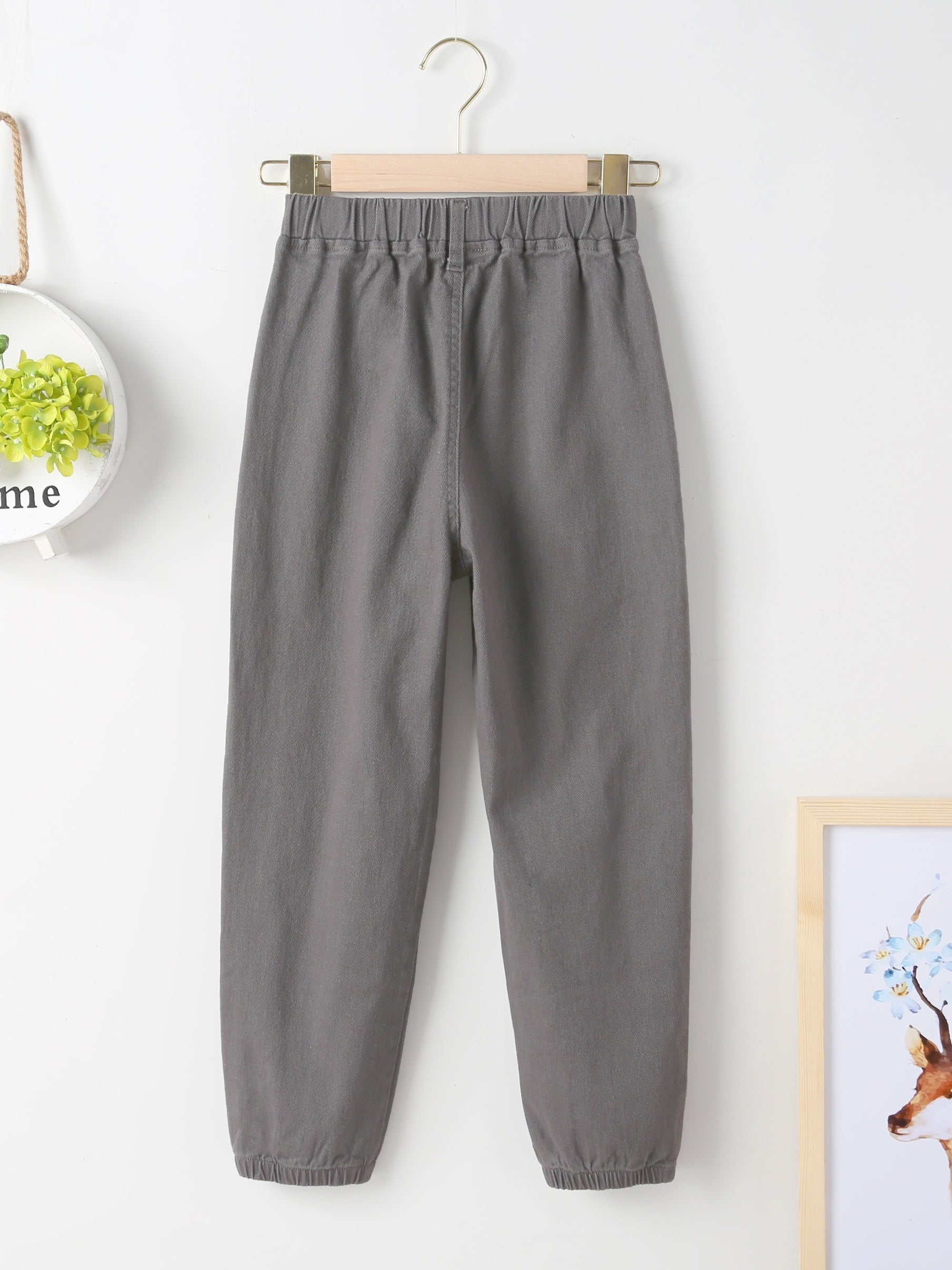 Boys Cotton Cargo Pants Elastic Waistband Kids Clothes