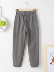 Boys Cotton Cargo Pants Elastic Waistband Kids Clothes