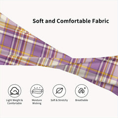 Signature Check Plaid Headband Purple Yellow Brown Beige Stretchy Headband