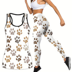 Dog Paw Tank Top & Leggings Set