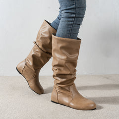 Women's Ruched Knee High Riding Boots