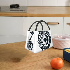 Heart Pattern Lunch Bag Insulated Thermal Cooler for Office School Picnics