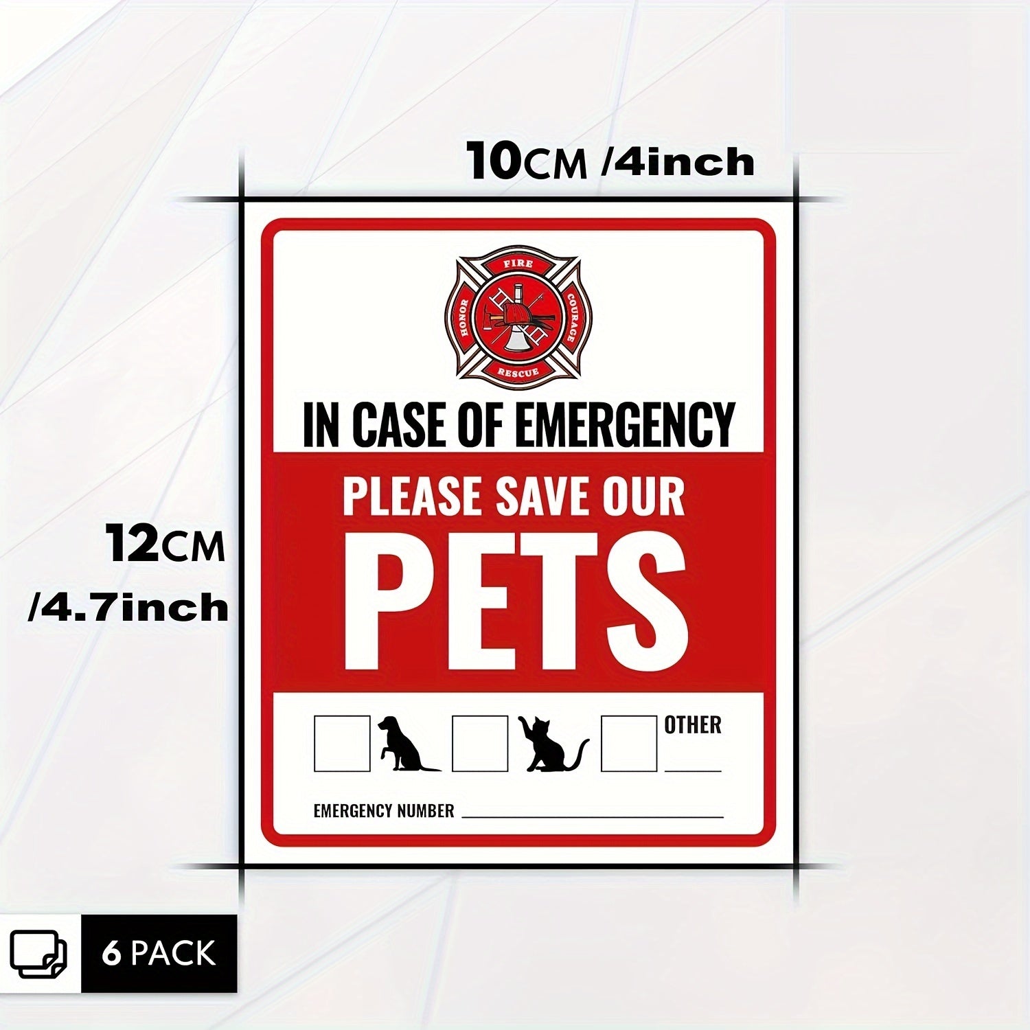 6pcs Pet Alarm Stickers - UV Protection, Waterproof