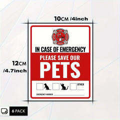 6pcs Pet Alarm Stickers - UV Protection, Waterproof