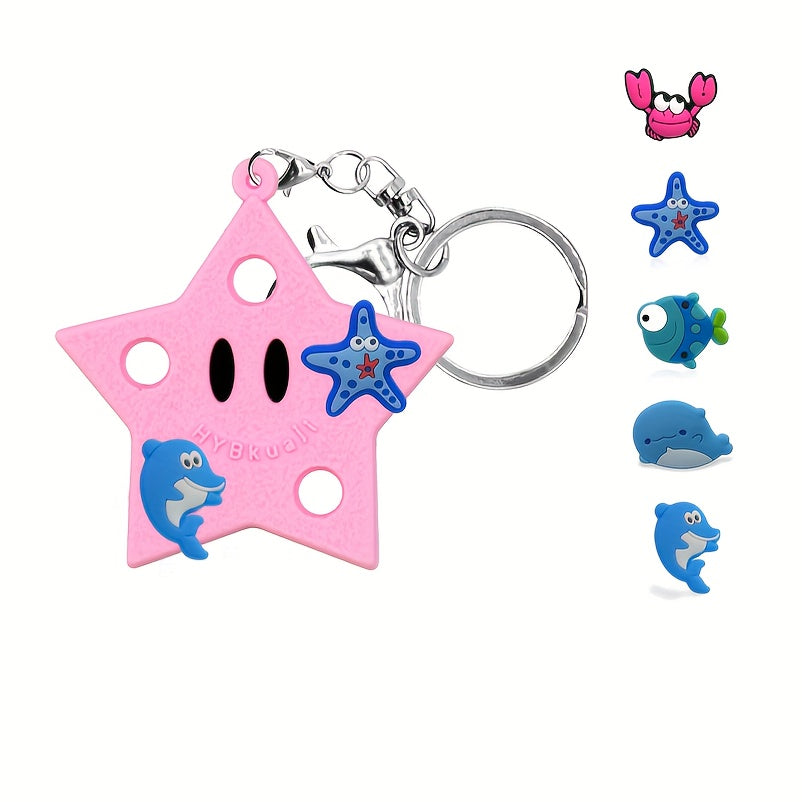 Cartoon Star Silicone Keychain for Children's Party Decoration