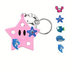 Cartoon Star Silicone Keychain for Children's Party Decoration
