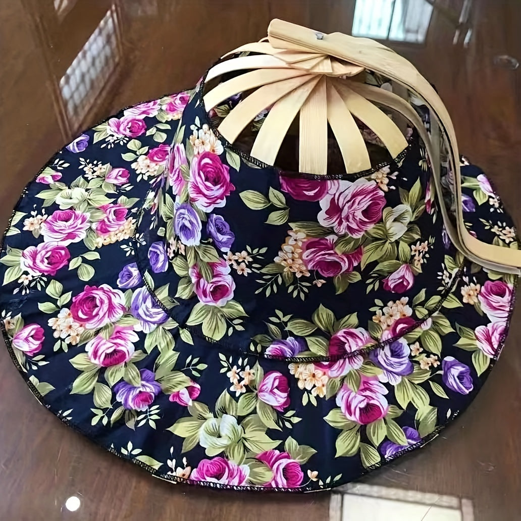 Portable Bamboo Hat for Women with Built in Fan