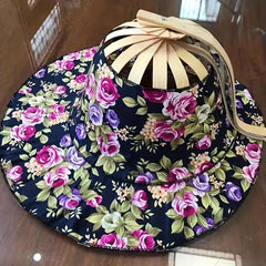Portable Bamboo Hat for Women with Built in Fan