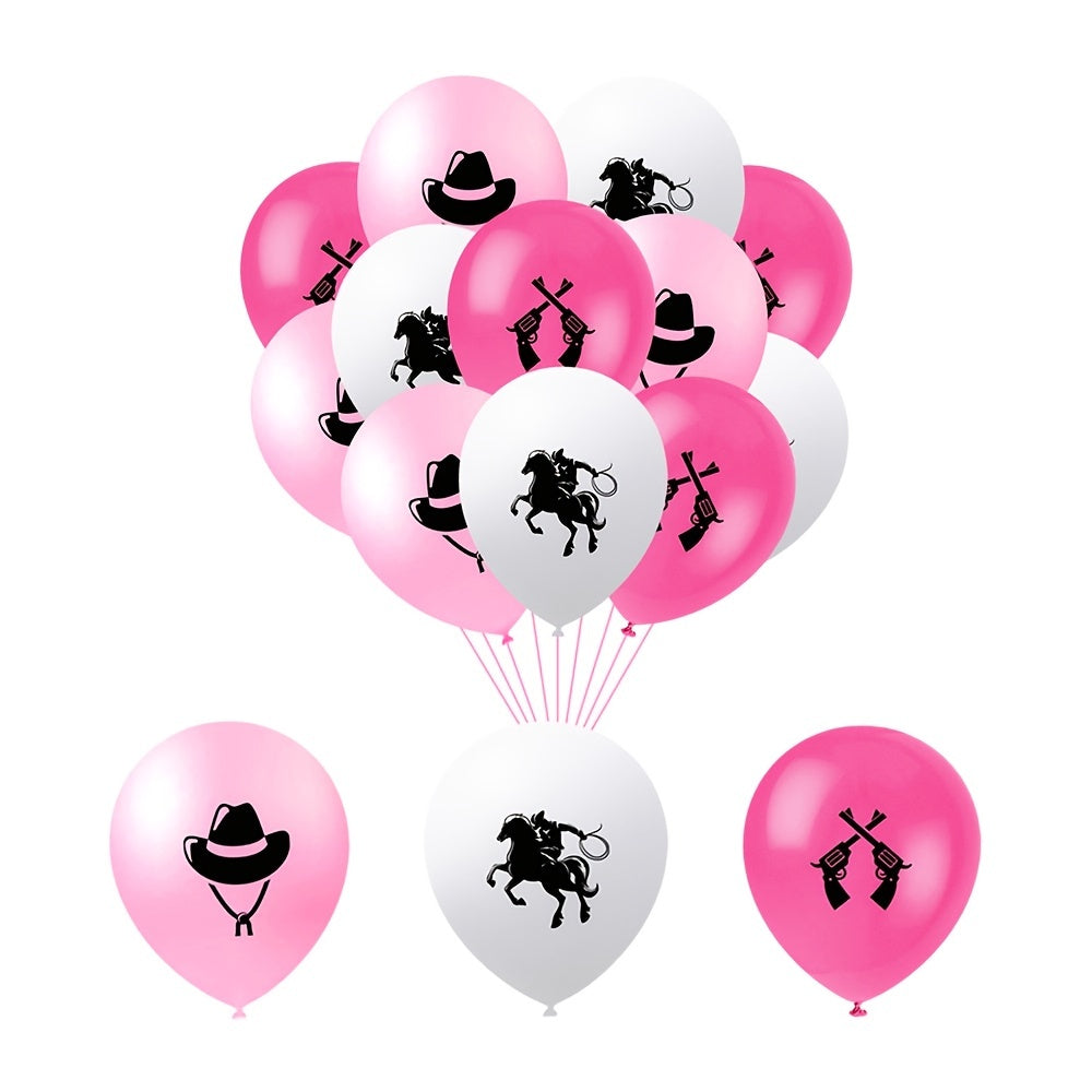 12pcs Pink Cowgirl Party Balloons Calgary Stampede Decoration