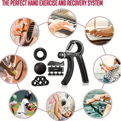 Adjustable Grip Strength Trainer Set Hand Gripper Finger Exerciser Stretcher
