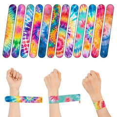 12pcs Tie Dye Wristbands Colorful Tie Dye Party Favors