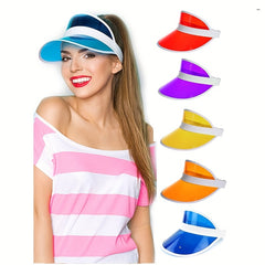 Candy PVC Visor Hat UV Protection Lightweight Sun Hat for Women