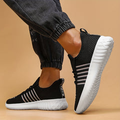 Women's Striped Running Shoes Lightweight Lace Up Gym Sneakers
