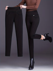 Plush Lined Thermal Pants Soft & Comfy Slim Elastic Tights