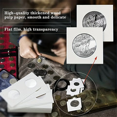 100pcs Square Cardboard Coin Holders for Stamp Collectors & Sorting Coins