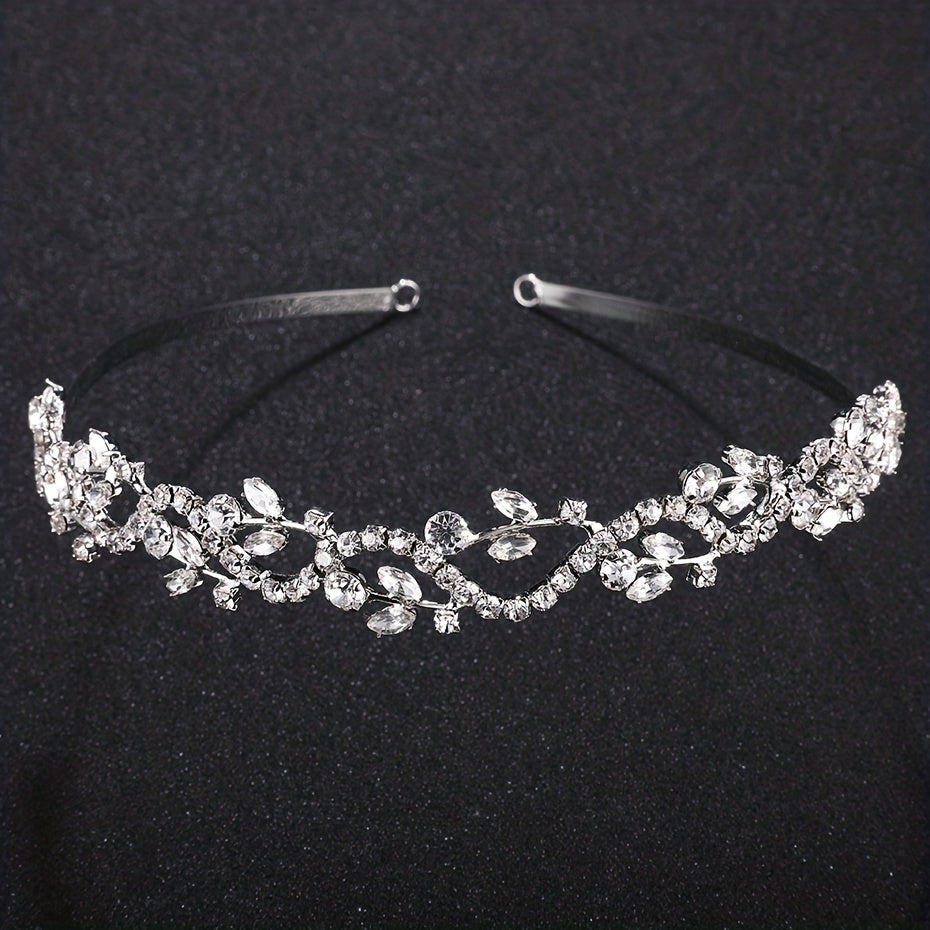 Rhinestone Crown Headband Baroque Bridal Wedding Hair Accessory