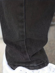 Men's Loose Fit Distressed Jeans Wide Leg Pants