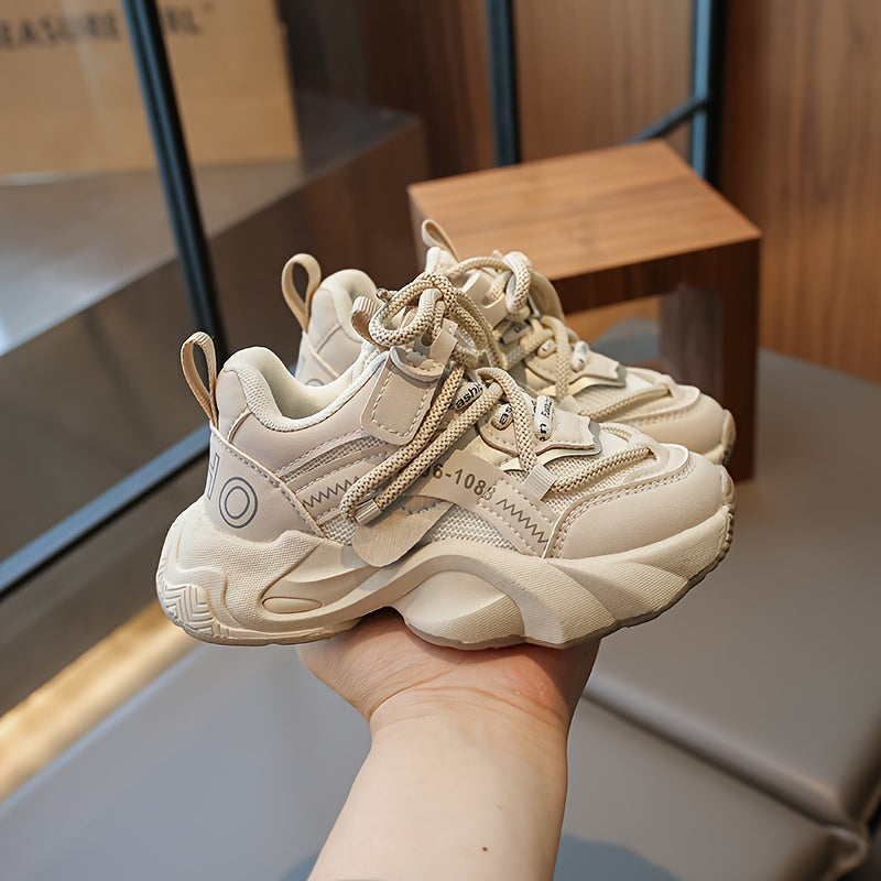 Solid Chunky Shoes for Boys Comfy Non Slip Casual Sneakers
