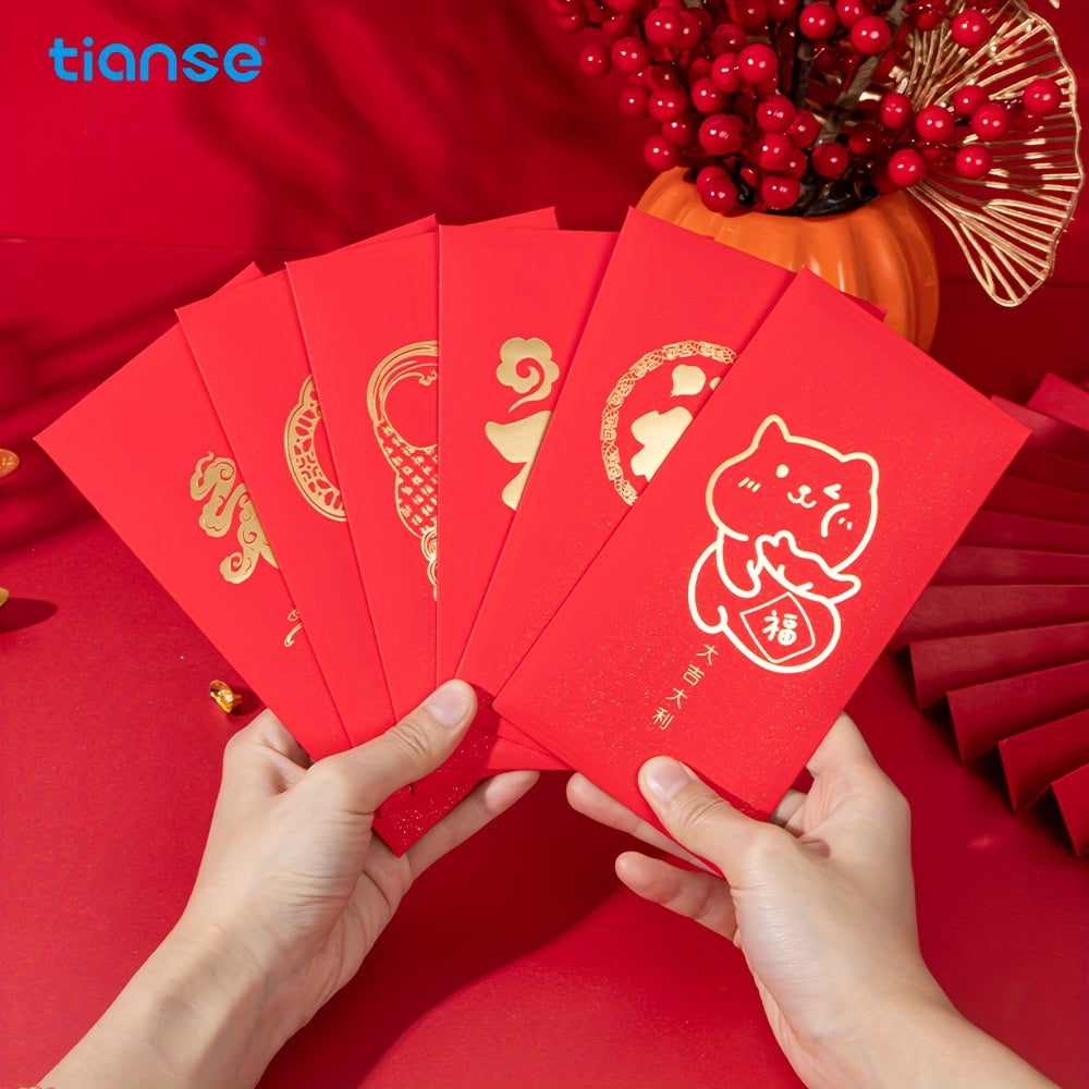 6pcs Chinese Red Packet Lucky Money Envelope Spring Wedding Greeting Decoration