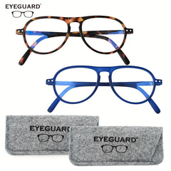 EYEGUARD 2 Pack Reading Glasses Lightweight Light Blocking Readers