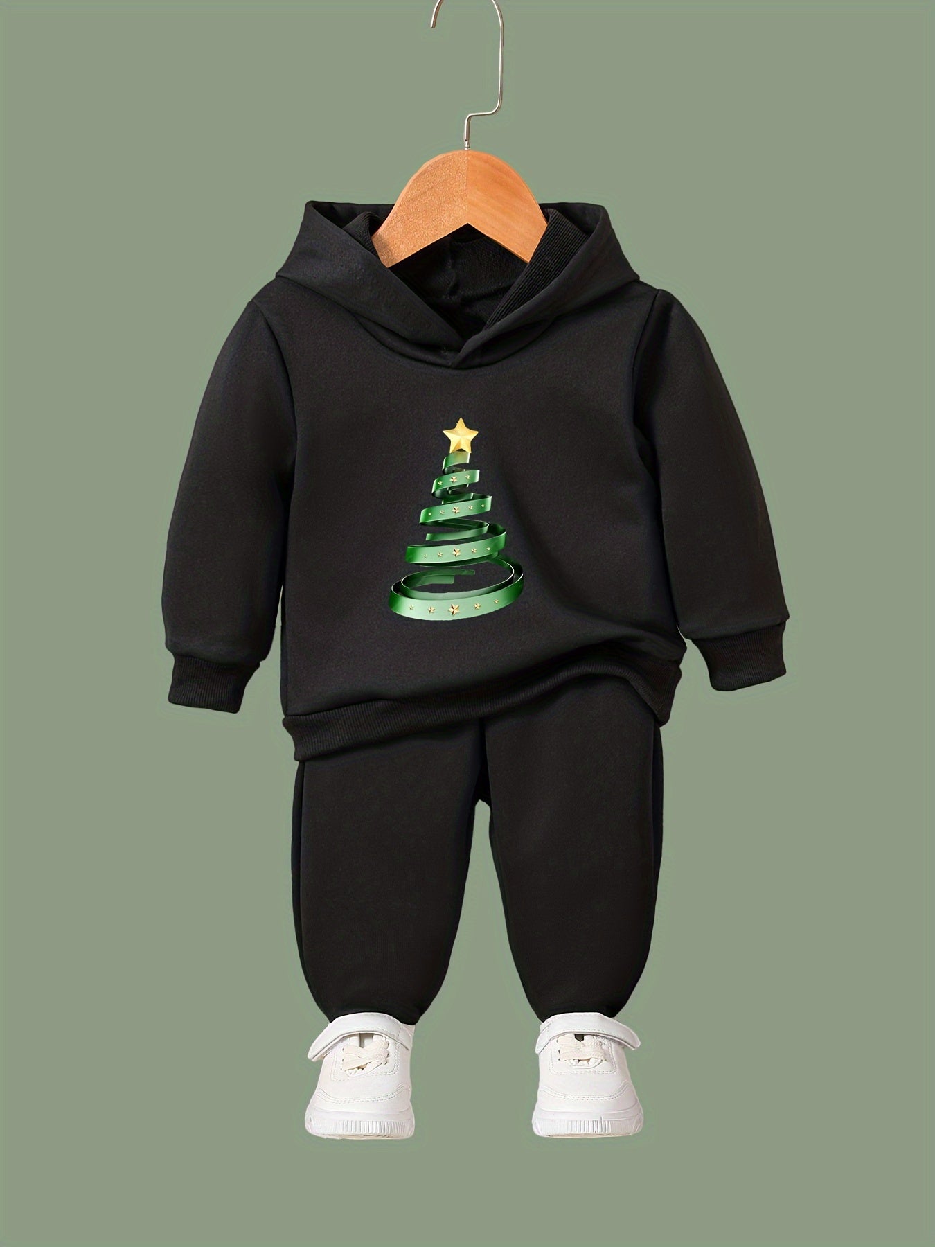 Girls 2pc Christmas Tree Hoodie & Sweatpants Set