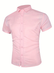 Men's Business Formal Short Sleeve Button Up Shirt